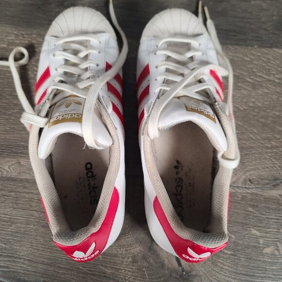 Adidas Superstar Men's Size 8.5 Shoes White Red Sneakers Shoes B27139 - Picture 11 of 12